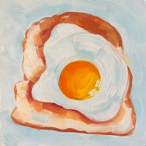 オリジナル6x6インチ油絵「イチジク」伝統的な美術作品、室内装飾用