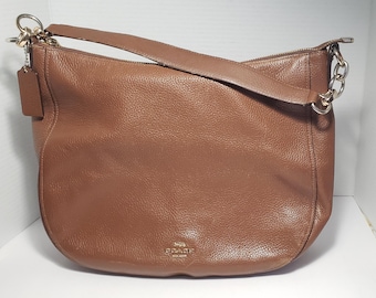 Vintage Coach J1869 F31399 Brown Pebbled Leather Etsy