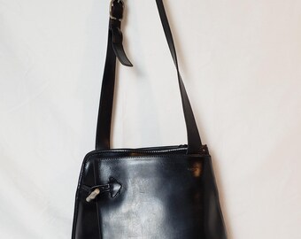 Bolso bandolera minimalista trapezoidal Longchamp Roseau de los años 90, VTG, fabricado en Francia