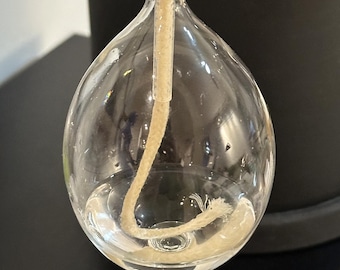 Handcrafted Glass Oil Lamp: Teardrop Design, Romantic Decor