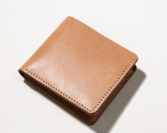 Handmade  Vegetable-Tanned Full-Grain Leather Wallet Handmade Perfect for Father's Day, Birthday Gifts