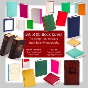 Conjunto de 25 portadas de libros para diseño y maquetación, fotografía de libros, descarga digital, fotos de portadas de libros, portadas de libros en blanco, portadas de libros en perspectiva