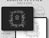 2025 & 2026 Digital Planner | Moody Botanical Planner | Light/Dark Mode | iPad Pro Planner | 4 Weekly Layouts | GoodNotes Planner | THE VALE