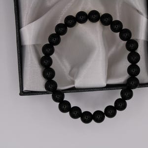 Bracciale in ossidiana naturale fatto a mano da 8 mm, braccialetto per protezione, messa a terra e protezione energetica, pietra naturale per la guarigione emotiva