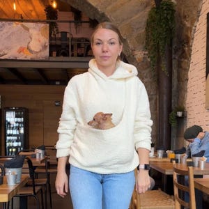 Hoodie for Pet Lovers Dog Carrier Hoodie Hoodie for Pet Mom Dog Sling Carrier Bag Kangaroo for Pets Cat Carrier Hoodie Kitty Sling Bag Pet