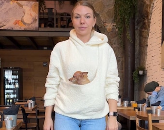 Hoodie for Pet Lovers Dog Carrier Hoodie Hoodie for Pet Mom Dog Sling Carrier Bag Kangaroo for Pets Cat Carrier Hoodie Kitty Sling Bag Pet