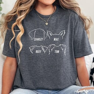 T-shirt oreilles de chien personnalisé, sweat-shirt pour chien, T-shirt oreilles de chien personnalisé avec nom, cadeau pour maman chien, papa chien, cadeau pour les amoureux des animaux de compagnie