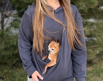 HAND-MADE Pet Carrier Hoodie for Spring, Pet Carrier Hoodie for Pet Mom, Dog Sling Carrier, Kangaroo for Pet, Cat Carrier Hoodie, Chihuahua