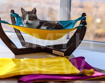 HAND-MADE Cat Hammock, Cat Bed, Cat Corner Bed, Modern Cat Furniture, Cute Cat Bed, Pet Bed  Rabbit Bed, Chunky Cat Bed, Minimalist Cat Bed