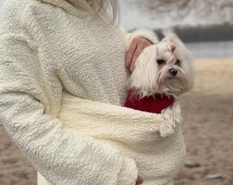 Sudadera con capucha para transportar mascotas hecha a mano para amantes de las mascotas Sudadera con capucha para transportar perros para mamás de mascotas Sudadera con capucha para transportar perros Canguro para mascotas Sudadera con capucha para transportar gatos Sudadera con capucha para transportar gatitos