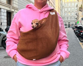 Unisex Pet Carrier Kangaroo Hoodie, Cozy Fleece, Cotton or Teddy Fabric