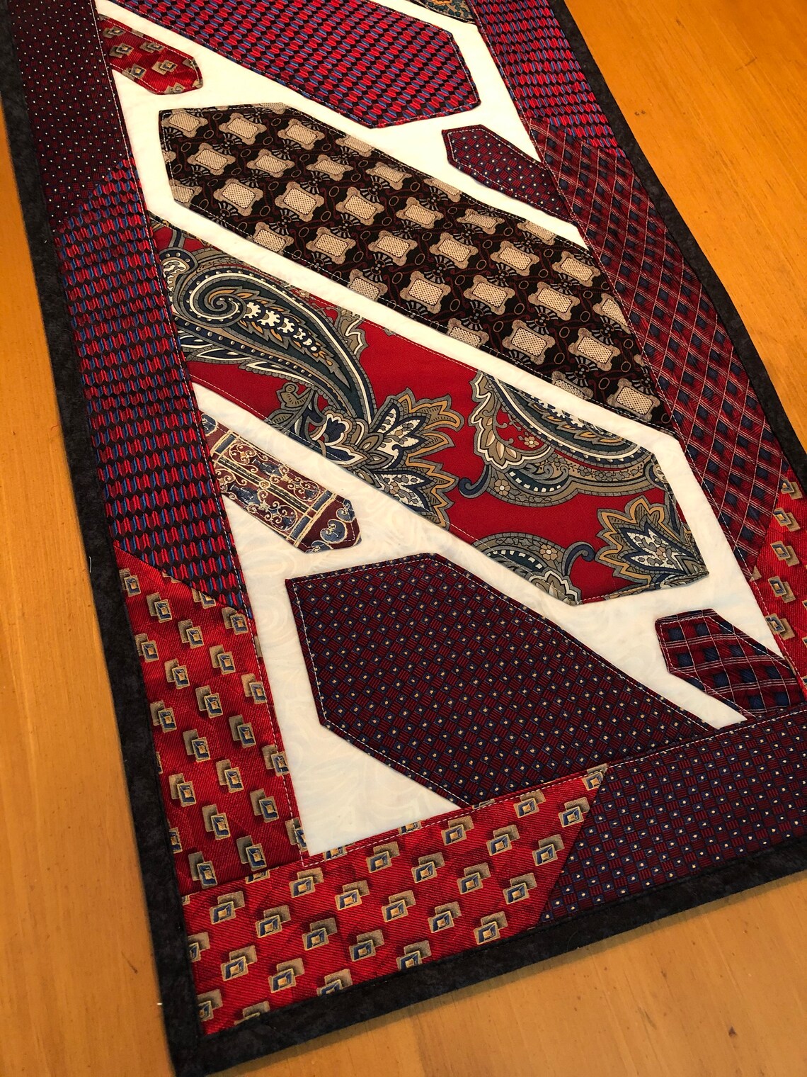 Memory Quilt/table Runner/wall Hanging Made From Your Neckties Etsy