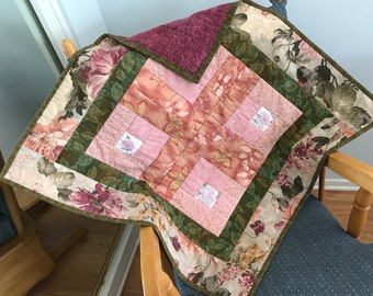 Log cabin wall quilt home decor lap quilt house warming gift