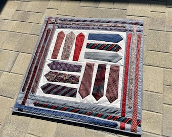 Necktie Art Quilt or Table Topper