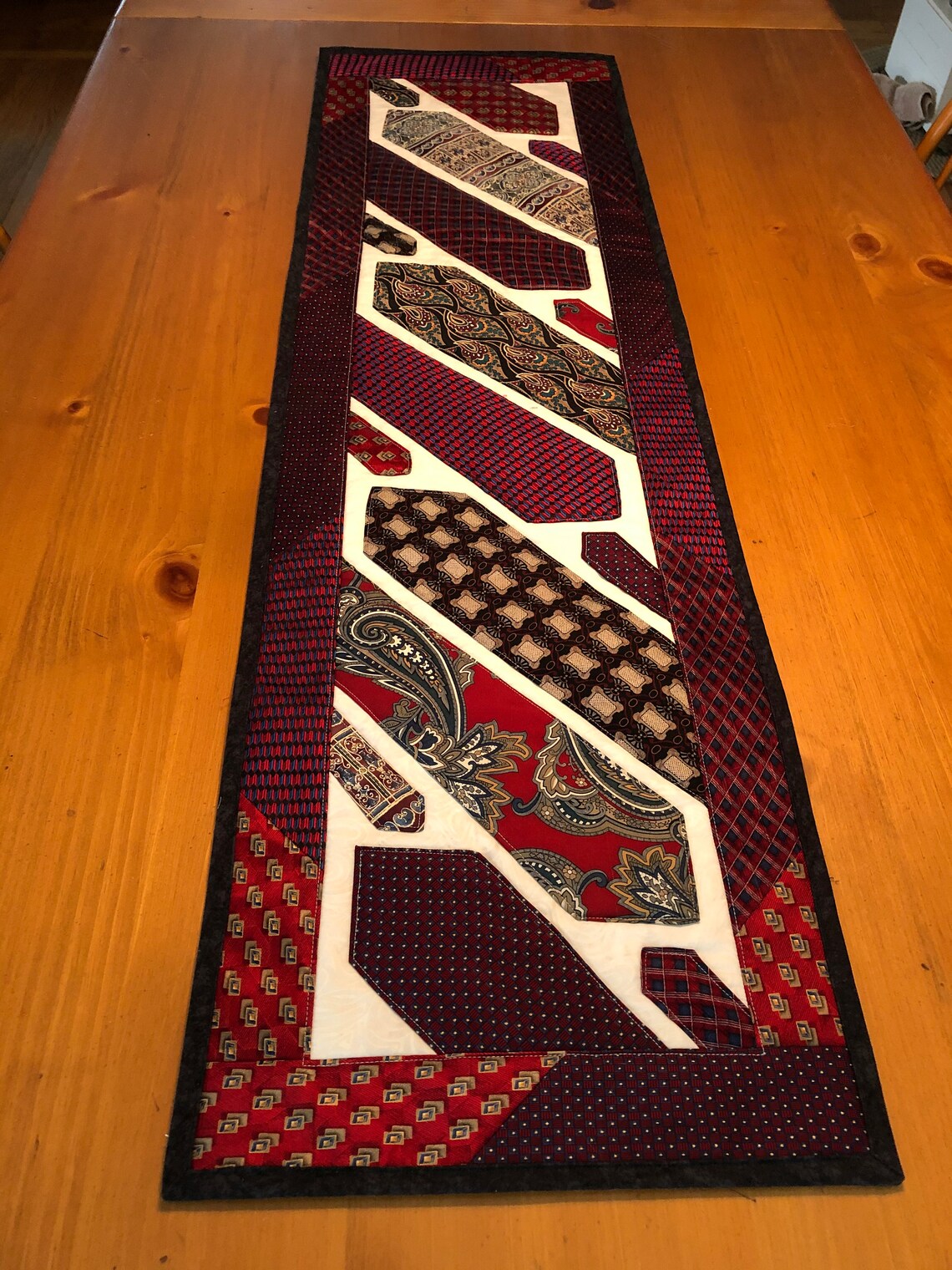 Memory Quilt/table Runner/wall Hanging Made From Your Neckties Etsy