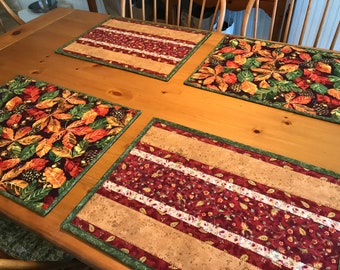 Scrappy Quilted Placemats Reversible