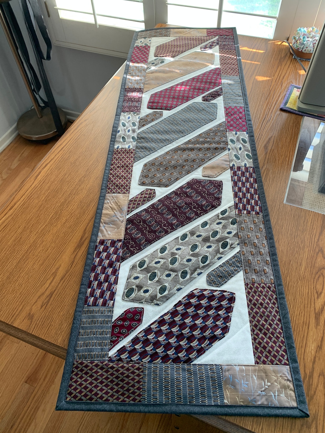 necktie table runner pattern