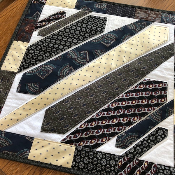 PDF pattern Square 5 Necktie Quilt Table Topper Wall Hanging