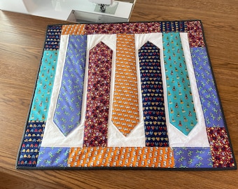 PDF pattern Five Necktie Memory Quilt table topper wall hanging