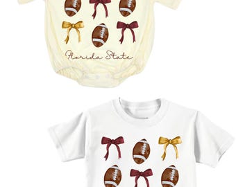 Personalized College Football Baby Onesie or Toddler Tee