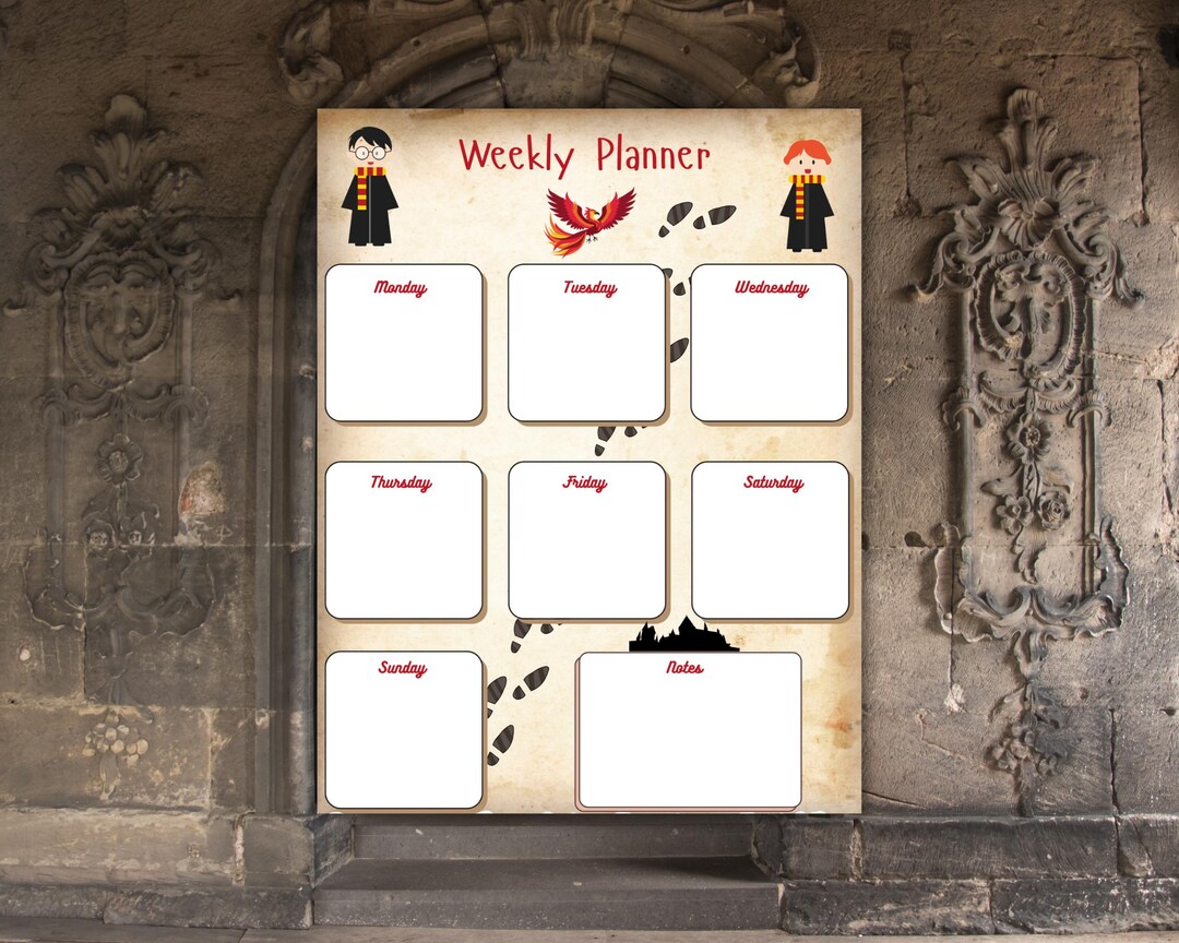 Gryffindor Weekly Planner Printable, Weekly Planner Printable ...