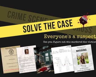 Juego de misterio de asesinato, juego de caso sin resolver, juego de misterio de asesinato imprimible