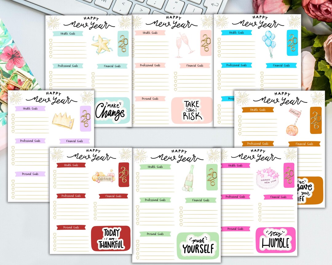 Printable New Year's Goal Planner Bundle (digital Download) - Etsy