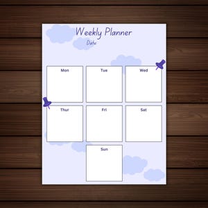 Weekly Planner, Planner, Printable Planner, Cute Planner, Purple Planner, Daily Planner, Digital Download, Daily Planning, Weekly Printable