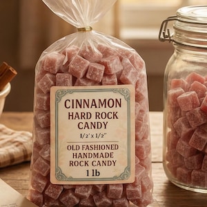 Immediate Shipping! Old Fashioned Cinnamon Homemade Hard Rock Candy, Cinnamon Flavor, Beautifully Packaged, Teachers Gift, Friend Gift