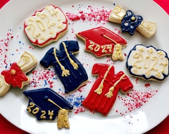 Custom Graduation Cookies, Personalized Grad Cookies, Grad Party Favor, 2024 Grad, Grad Sugar Cookies, Grad Cap Cookie, Diploma, Grad Robe