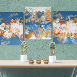 LARGE 3 Pc Set 16 x 20&quot; Ea. Painting,Hand Painted Canvas,Picture, Painting, Wall Hanging, Hand Painted Art, Abstract Art, Abstract Wall Art