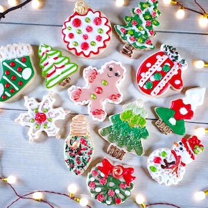 Christmas Sugar Cookie Gift Box - Homemade Winter Holiday Cookies Limited Supply, INDIVIDUALLY PACKAGED Decorated Christmas Cookies