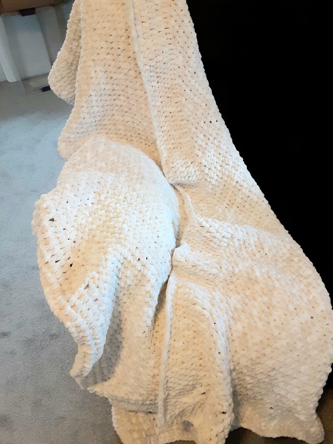 Hand Crochet Big Blanket Extra Soft Fluffy Blanket Hand Etsy
