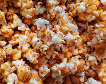 Gourmet Homemade Buttery Caramel Corn Small Batch With or Without Peanuts