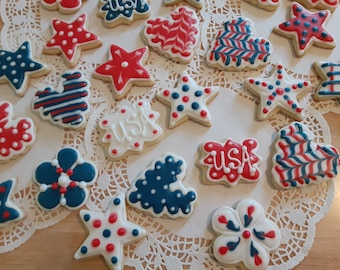 Memorial Day-Kekse, 4. Juli-Kekse, 4. Juli-Geschenk, selbstgemachte Zuckerkekse, Geschenk für Freund, selbstgemachte Kekse, Papa-Geschenk, USA-Kekse