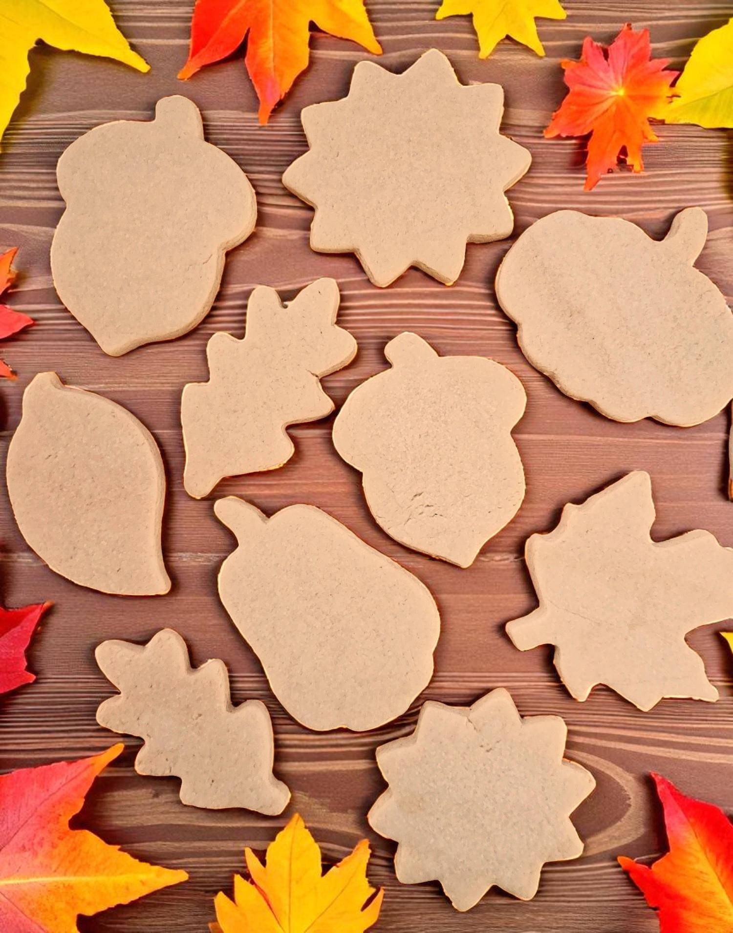 Ready to Decorate Homemade Undecorated Autumn Fall Thanksgiving Halloween Sugar Cookies