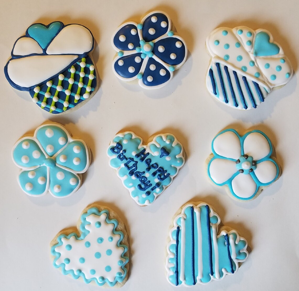 8 Pc. Happy Birthday Gift Box Sugar Cookie Gift Box Birthday Etsy