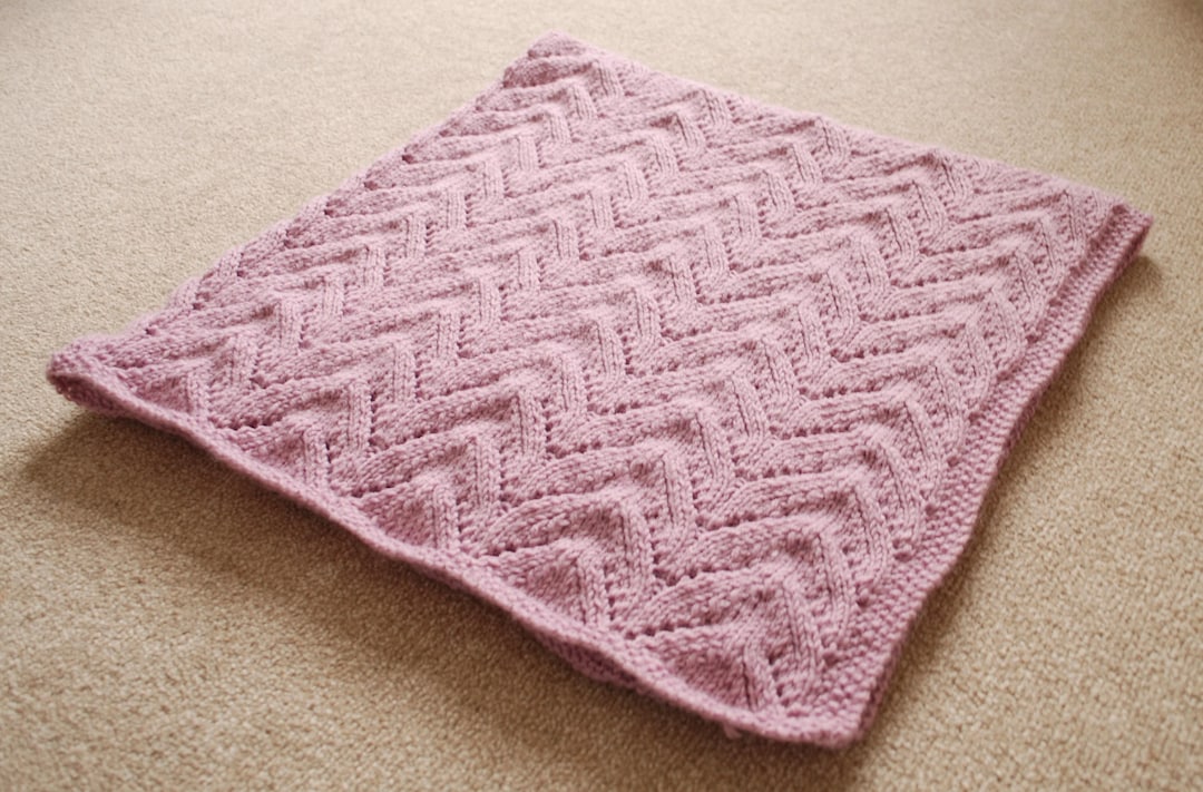 Eleanor OpenWork Luxe Blue Knitted Blanket