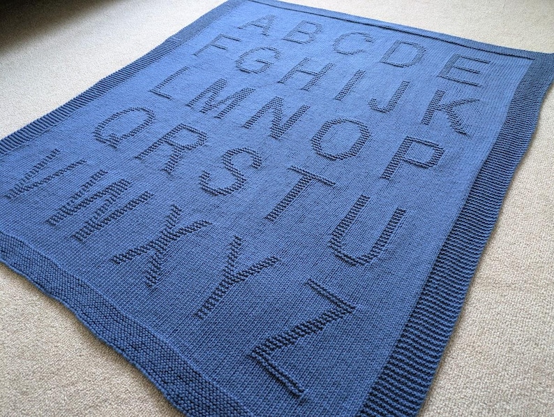 A B C - Baby Blanket Knitting Pattern, PDF - Etsy