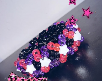 Pink-lila farbene 3D Kandi Armspange