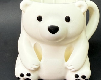 Polar Bear Ice Cream Pint Holder with Handle & Spoon Slot – Cute 3D Print for Icecream Pints