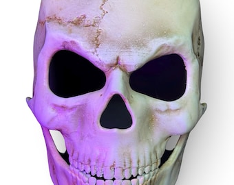 Realistic skeleton mask with movable jaw. 3d printed
