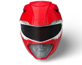 Red Ranger Tyrannosaurus MMPR Cosplay Helmet – 3D Printed Mighty Morphin Power Rangers Prop Mask for Display or Costume