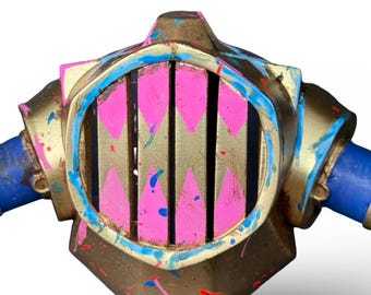 Jinx Gas Mask Replica – 3D Printed Glows in the Dark – Arcane Inspired Cosplay Prop – Glowing Jinx Mask – League of Legends Costume