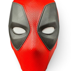 3D printed Deadpool helmet from Deadpool and Wolverine movie. Held by magnets.