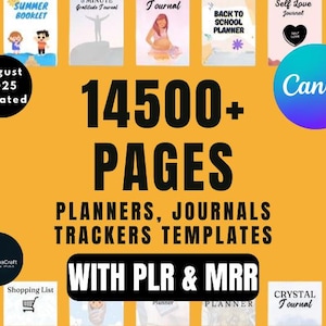 Ultimate 14,500+ Pages PLR Canva Template Bundle 2025| 300+ Editable Planners, Journals, Trackers and Printables | Master Resell Rights MRR
