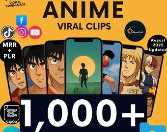 Viral Reels Videos Mega Bundle 2025 | 1,000+ Anime Clips & Reels Templates | MRR | TikTok, YouTube Shorts, Instagram Content Pack