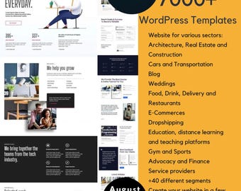 Paquete de más de 7000 plantillas y complementos de WordPress (PLR) (2025) / Temas de WordPress, páginas de destino y complementos / Descarga instantánea / Derechos de reventa