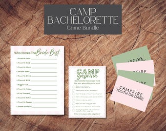 Camp Bachelorette Party Games Bundle: Glamping Theme (Digital Download)