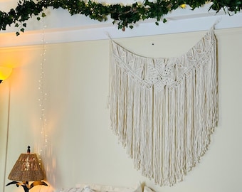 Rustic Macrame Wall Art, Classic Macrame Wall Art, Boho Macrame Wall Decor, Elegant Macrame Wall Hanging, Minimalist Macrame Tapestry